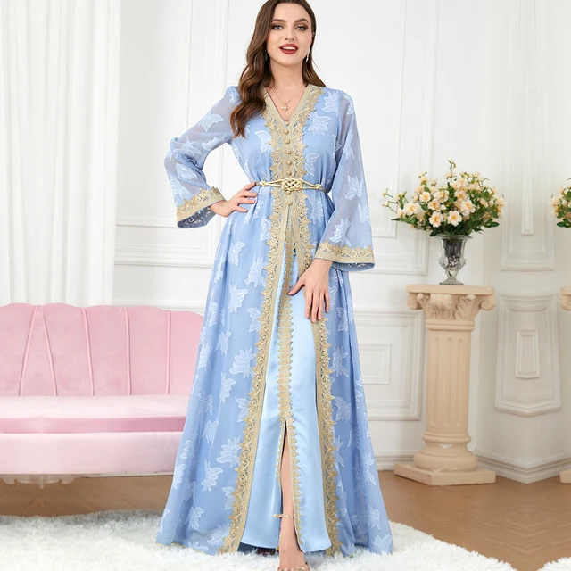 Islamic dress muslim prom dresses kimono kaftan front open kaftan abaya long dress for eid mubarak