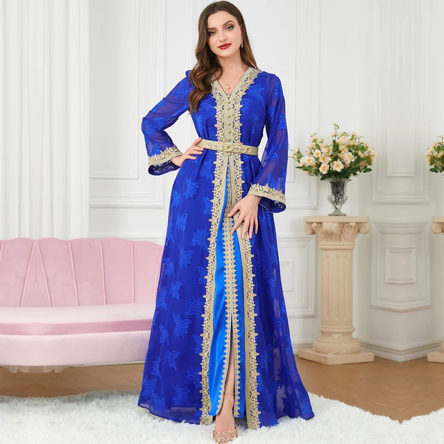 Islamic dress muslim prom dresses kimono kaftan front open kaftan abaya long dress for eid mubarak