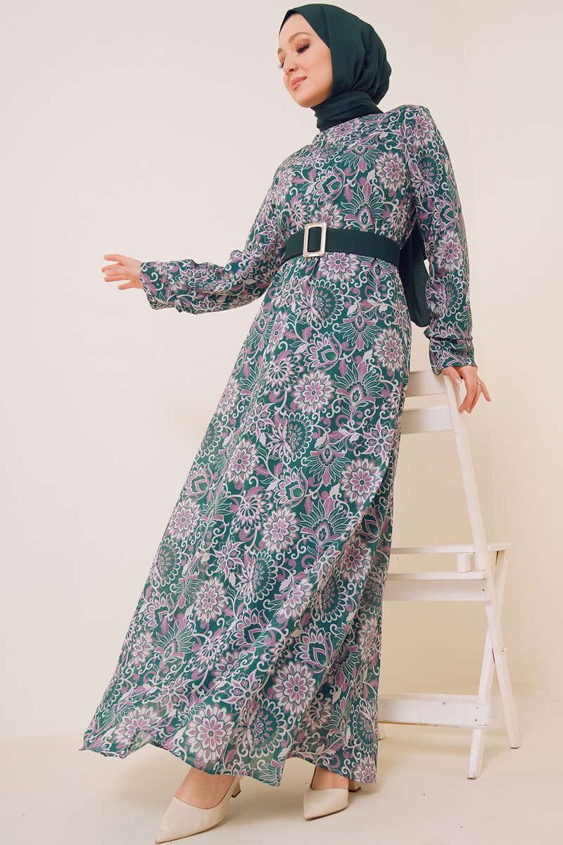 Authentic Floral Pattern Chiffon Dress