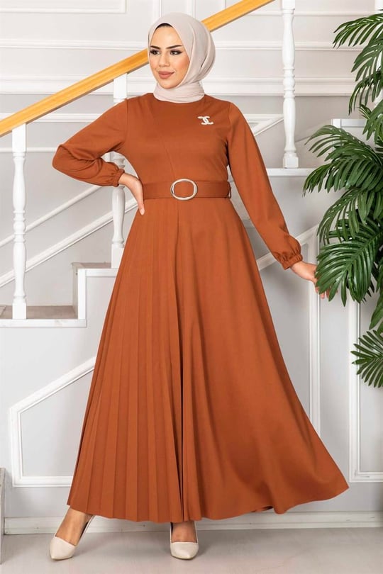 Asmara Belted Veiling Dress