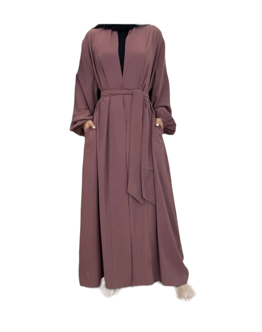 OPEN ABAYA WITH BELT